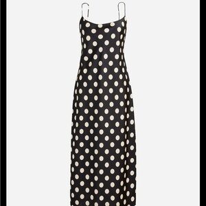 J. Crew Black midi dress with Cream Polka Dots